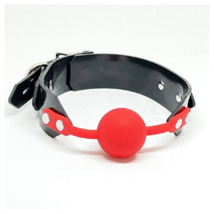 Ball Gag Knebel mit Silikon Ball und verstellbarem Riemen in schwarz